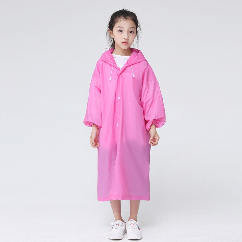 Children Adult Waterproof Raincoat Reuseable EVA Rain Poncho For Kids Girls WomenTransparent Clear Rainwear Suit For Student