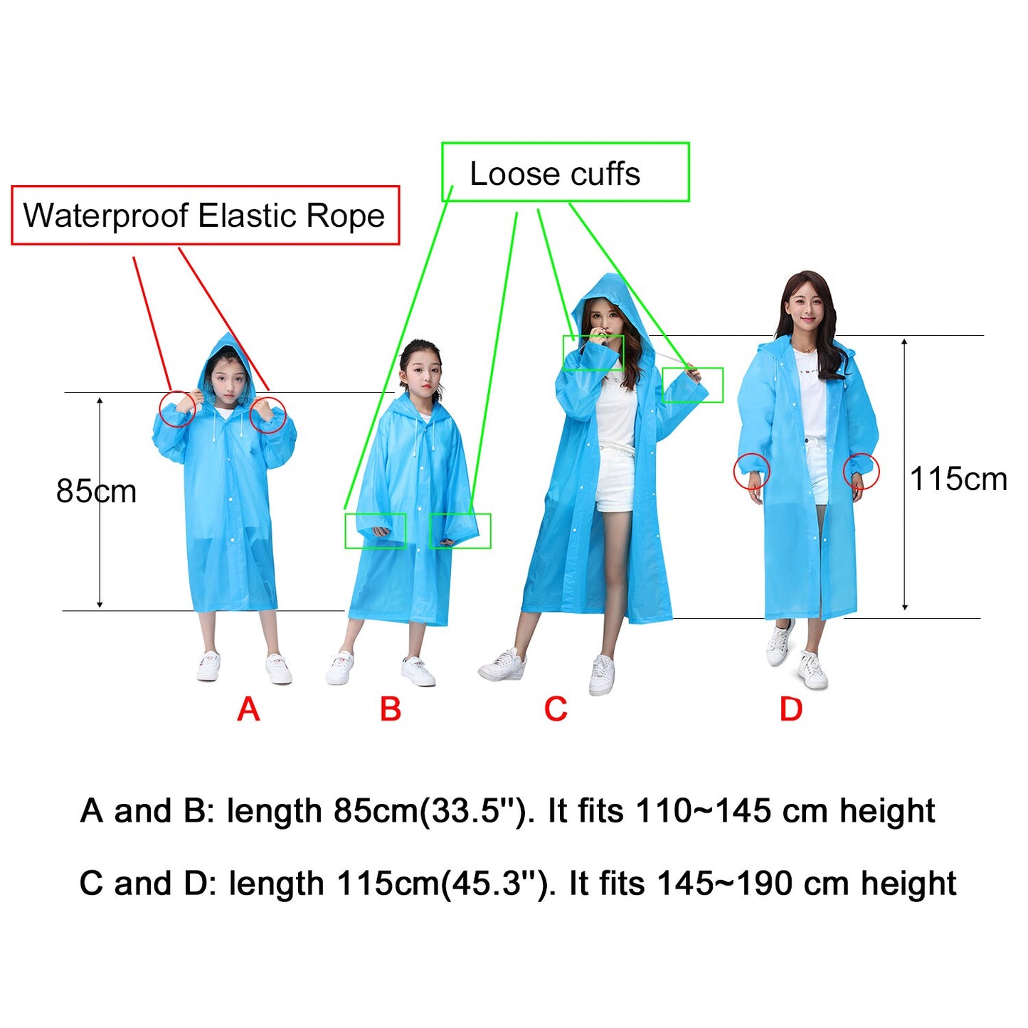 Children Adult Waterproof Raincoat Reuseable EVA Rain Poncho For Kids Girls WomenTransparent Clear Rainwear Suit For Student