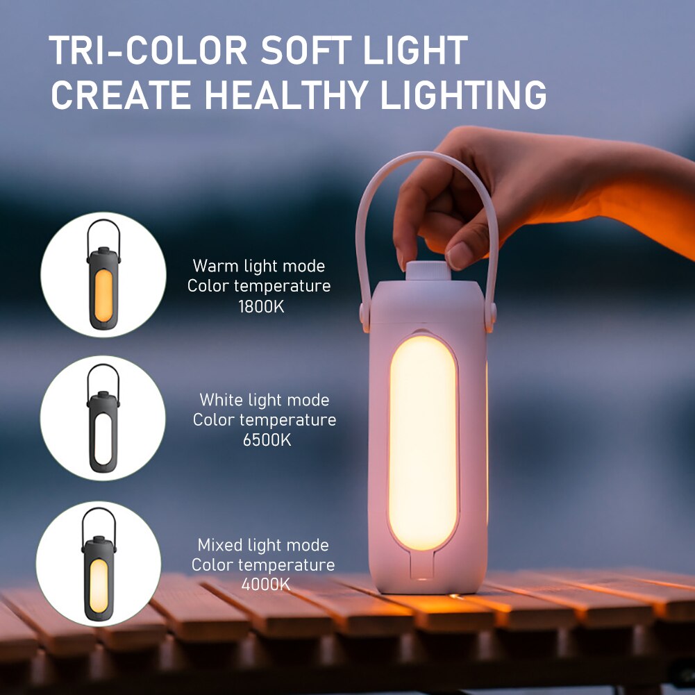 Portable Camping Light Folding Camping Lamp Stepless Dimming Folding Camping Lamp USBCharging Outdoor Camping Lantern Power Bank