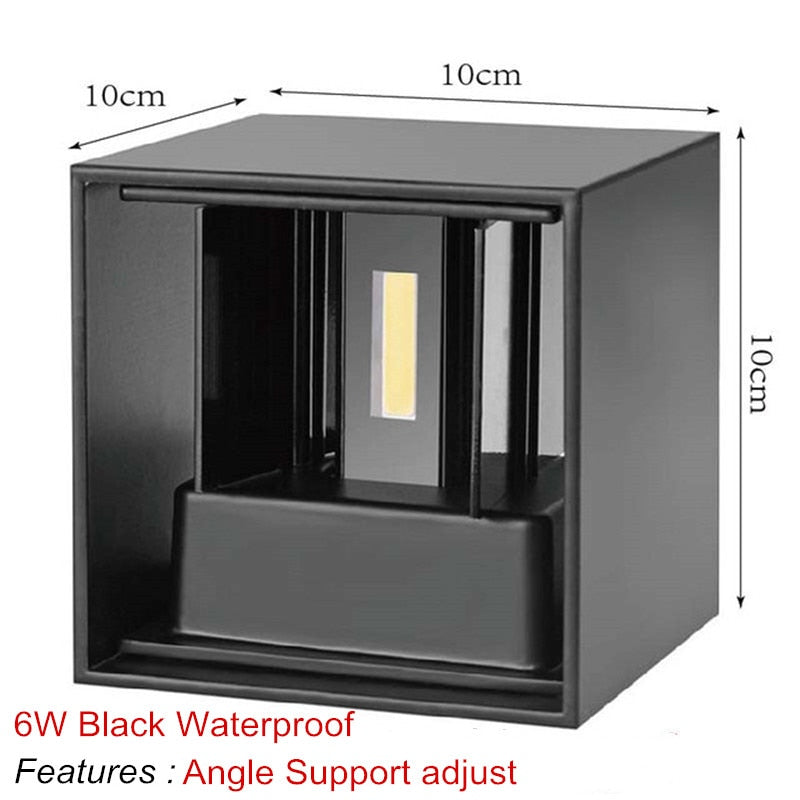 6W 12W Waterproof AC85-265V Surface Mounted LED Wall Light Modern Nordic Luminaire Indoor Wall Lamps Living Room Porch Outdoor