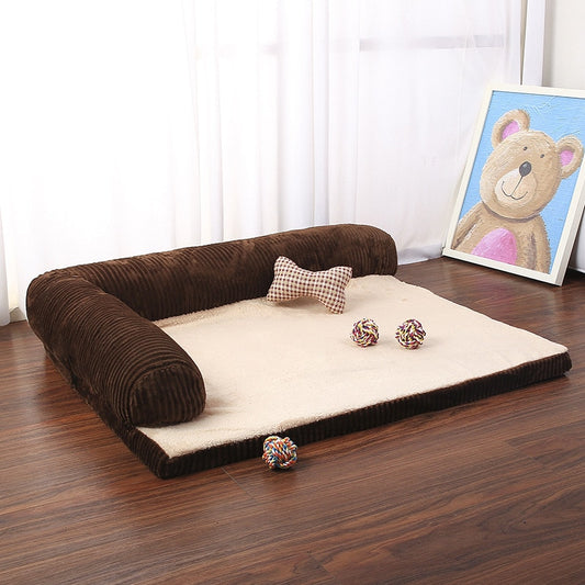 Luxury Large Dog Bed Sofa Pet Cushion Mat For Big Dogs L Shaped Chaise Lounge Sofa Beds