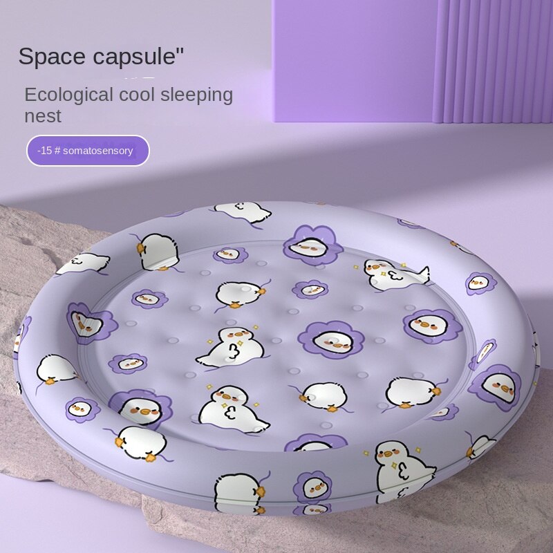 New Summer Pet Ice Mat Round Nest Cold Gel Soft Ice Cat Ice Nest Sleeping Mat Cooling Mat Dog Cat Pet Mat Pet Supplies & Pet