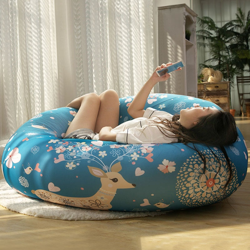 Single Inflatable Bean Bag Sofa Lazy Giant Futon Bean Bag Kids Small Tatami Lounge Modern Puff Sillon Beds Furniture WSW30XP