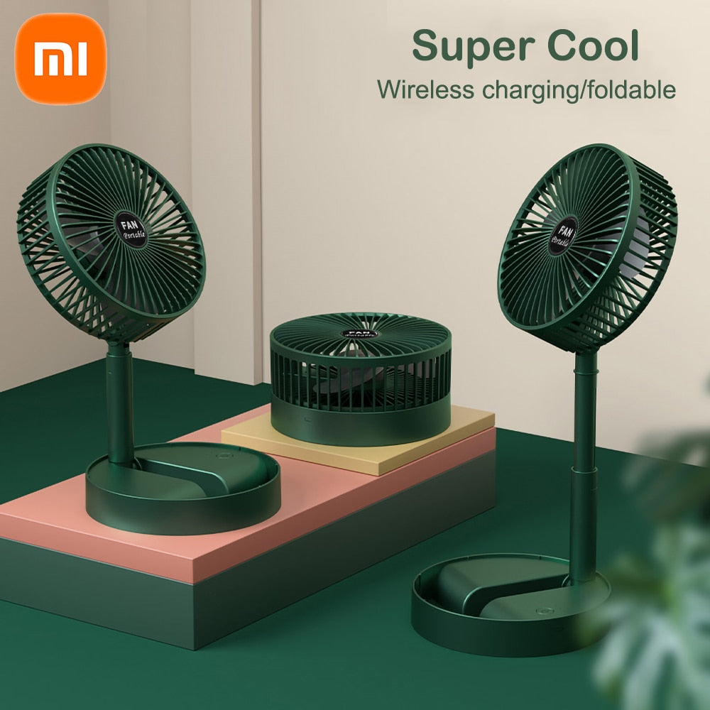 Xiaomi Desktop Foldable Retractable Small Fan Mini Portable Charging USB Home Low Noise High Duration Standby Mini Electric Fan