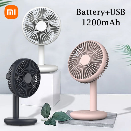 Xiaomi Portable Desk Fan USB Rechargeable Folding Cooling Fan Outdoor Camping Mini Floor Fan 4-Speed Home Silent Fan